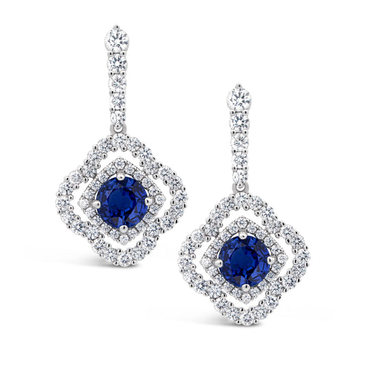 Diamond Sapphire Earrings Jewels