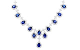 18k White Gold Sapphire Diamond Necklace Jewels