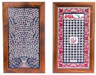 【送禮首選】土耳其純人手陶瓷彩繪藝術品｜連木框｜可掛牆 Turkiye handmade ceramic art piece with wooden frame｜hang on wall